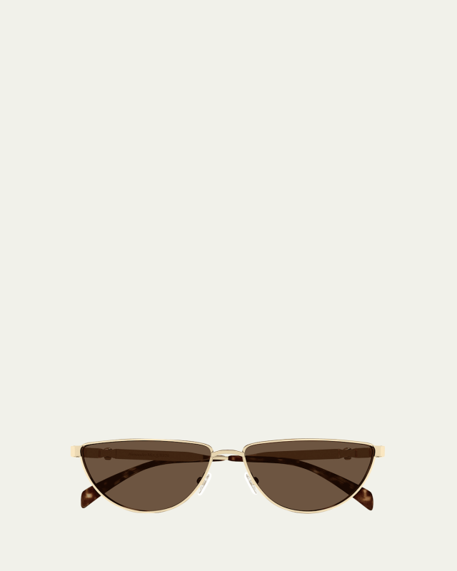 Skull Logo Metal Cat-Eye Sunglasses